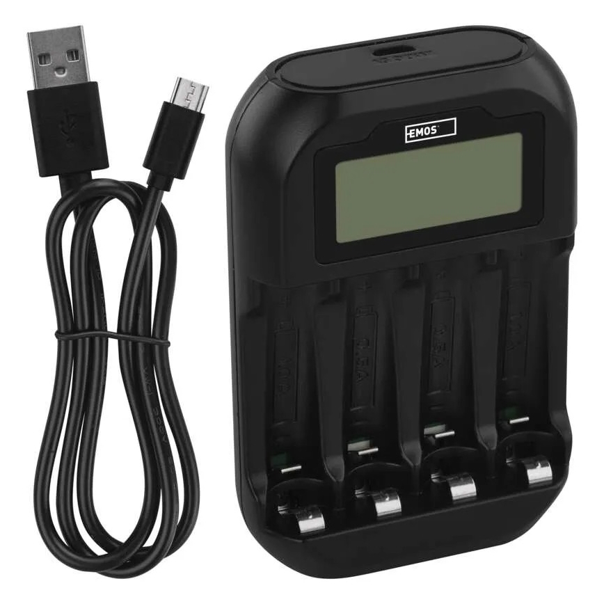 Punjač za baterije sa LCD ekranom 4xAA/AAA 5V