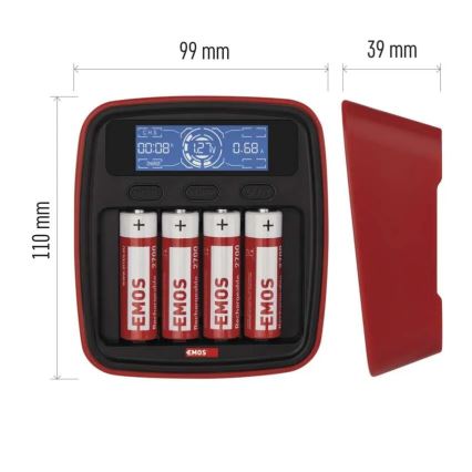 Punjač za baterije sa LCD ekranom 4xAA/AAA 5V