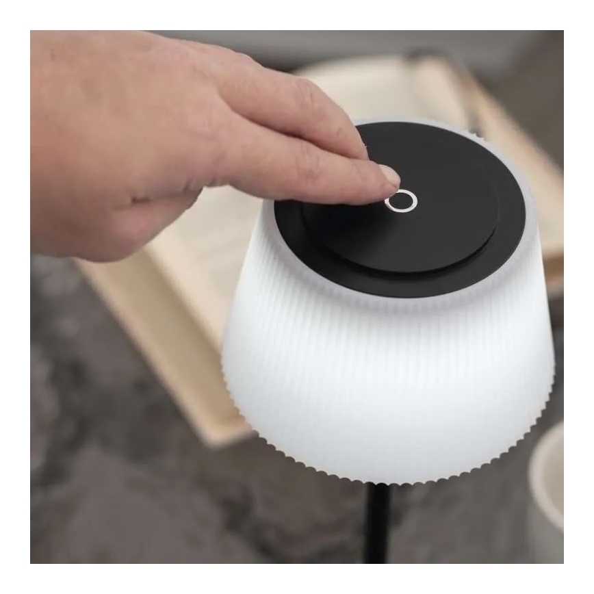 LED Prigušiva punjiva lampa KATIE LED/4W/10V 1800mAh IP44 CRI 90 crno