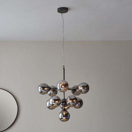 Endon 101147 - Luster na sajli OSCAR 11xG9/18W/230V crna/zadimljena