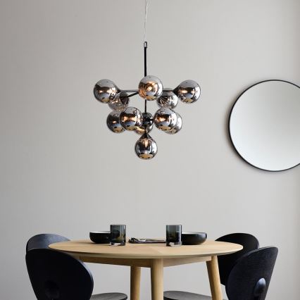 Endon 101147 - Luster na sajli OSCAR 11xG9/18W/230V crna/zadimljena