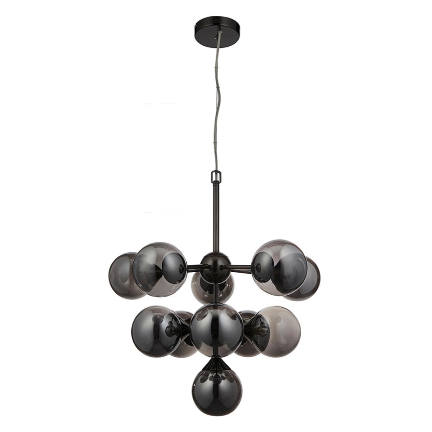 Endon 101147 - Luster na sajli OSCAR 11xG9/18W/230V crna/zadimljena