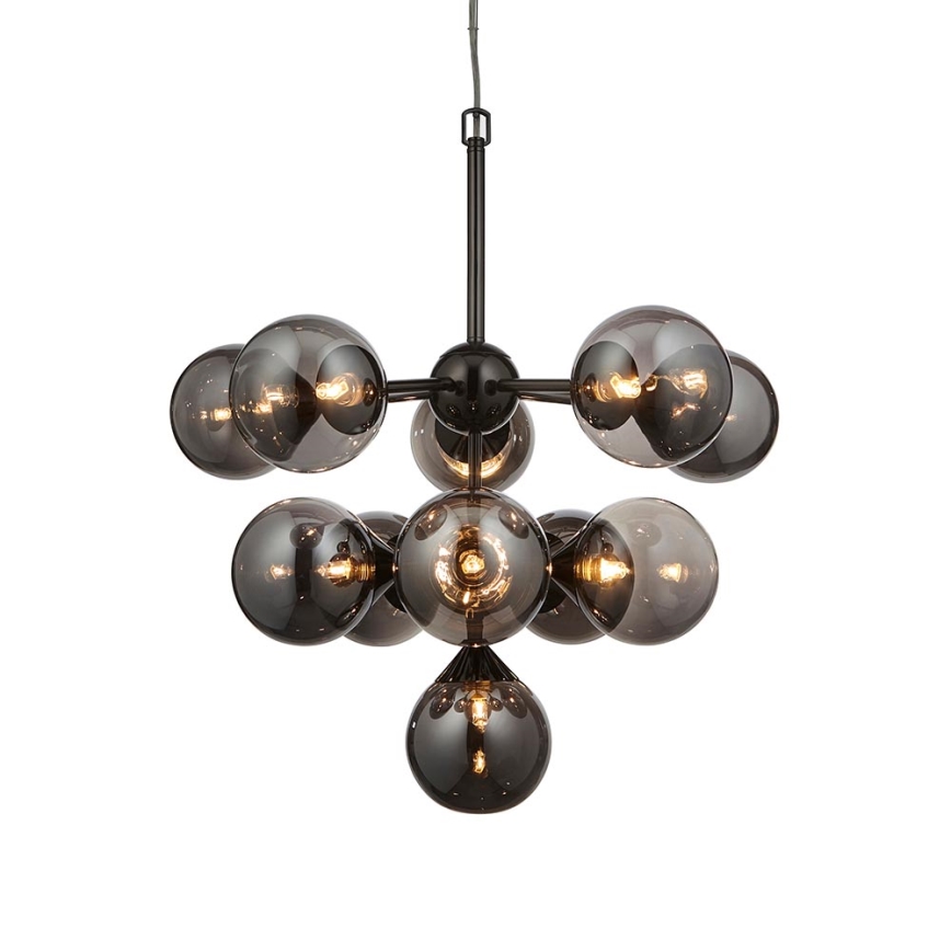 Endon 101147 - Luster na sajli OSCAR 11xG9/18W/230V crna/zadimljena
