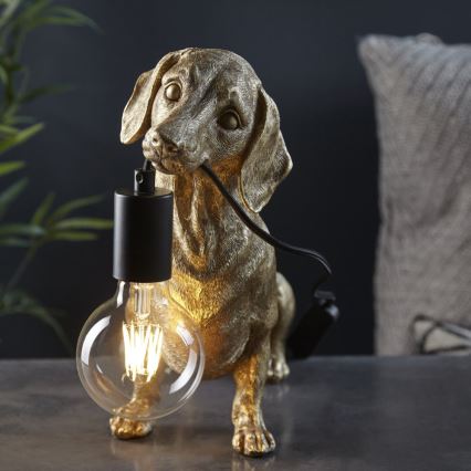 Endon 101187 - Stona lampa DACHSHUND 1xE27/10W/230V zlatna