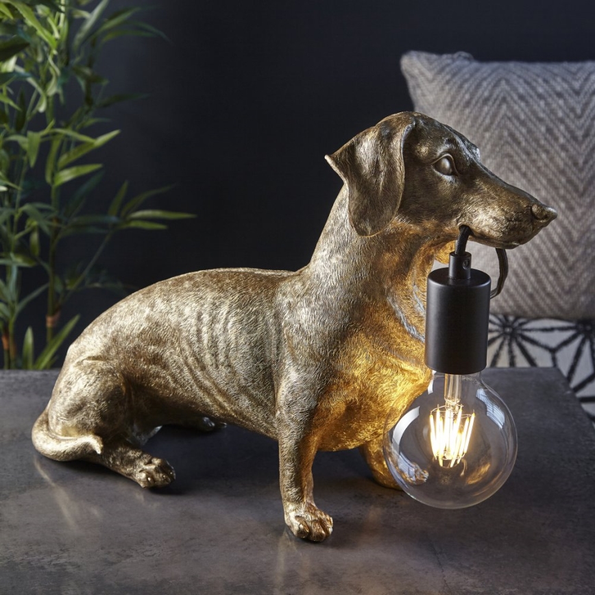Endon 101187 - Stona lampa DACHSHUND 1xE27/10W/230V zlatna