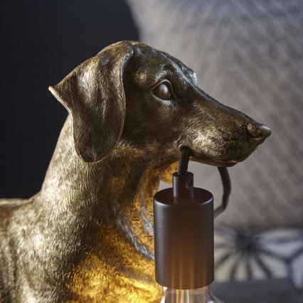 Endon 101187 - Stona lampa DACHSHUND 1xE27/10W/230V zlatna