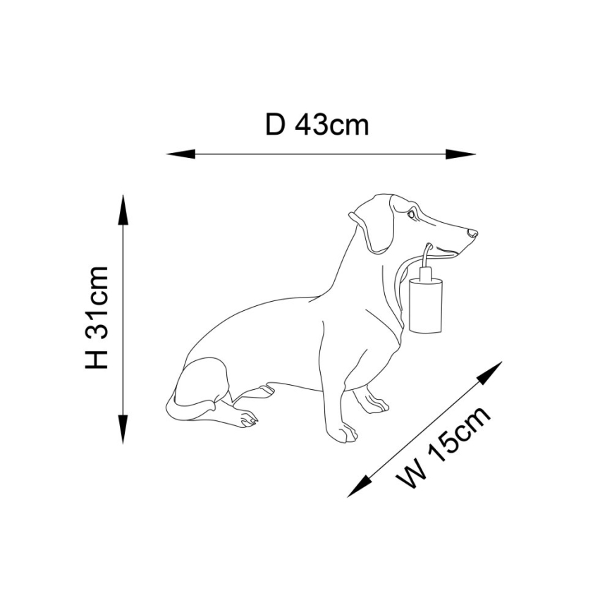 Endon 101187 - Stona lampa DACHSHUND 1xE27/10W/230V zlatna