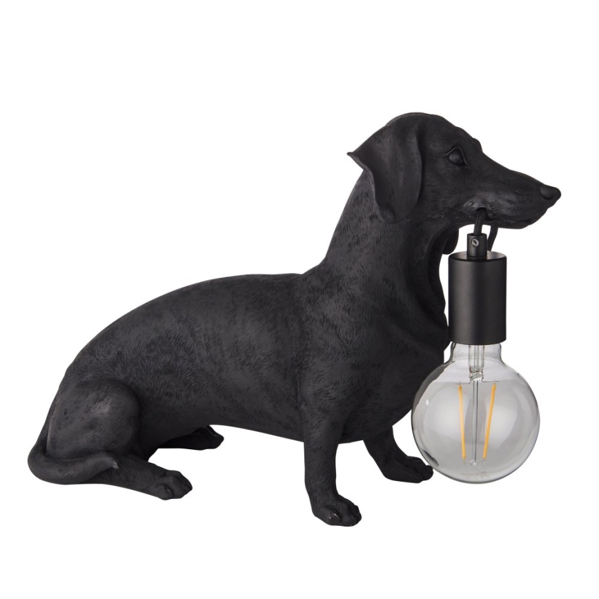 Endon 101188 - Stona lampa DACHSHUND 1xE27/10W/230V crno