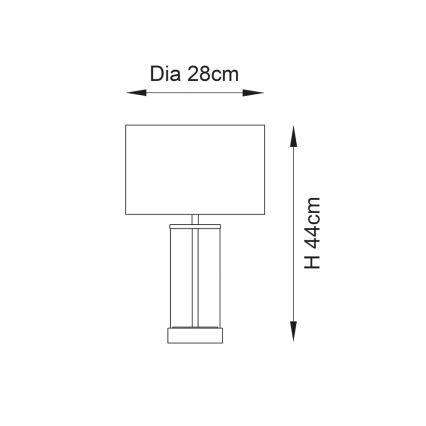 Endon 102674 - Stona lampa LESSINA 1xE27/10W/230V, prigušiva, sjajni hrom/bela