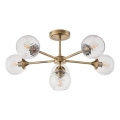 Endon 103171 - Luster na šipci ALLEGRA 6xE14/7W/230V mesing/prozirno