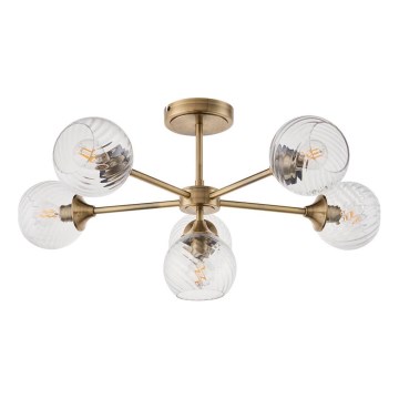 Endon 103171 - Luster na šipci ALLEGRA 6xE14/7W/230V mesing/prozirno