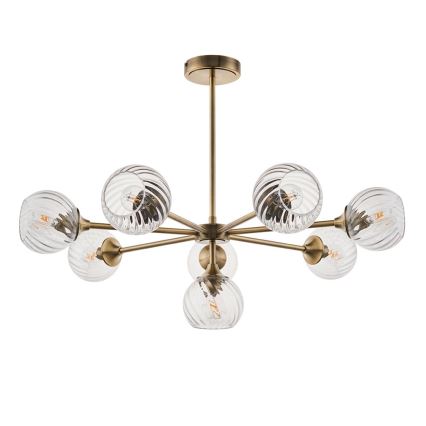 Endon 103172 - Luster na štapu ALLEGRA 8xE14/7W/230V mesing/prozirno