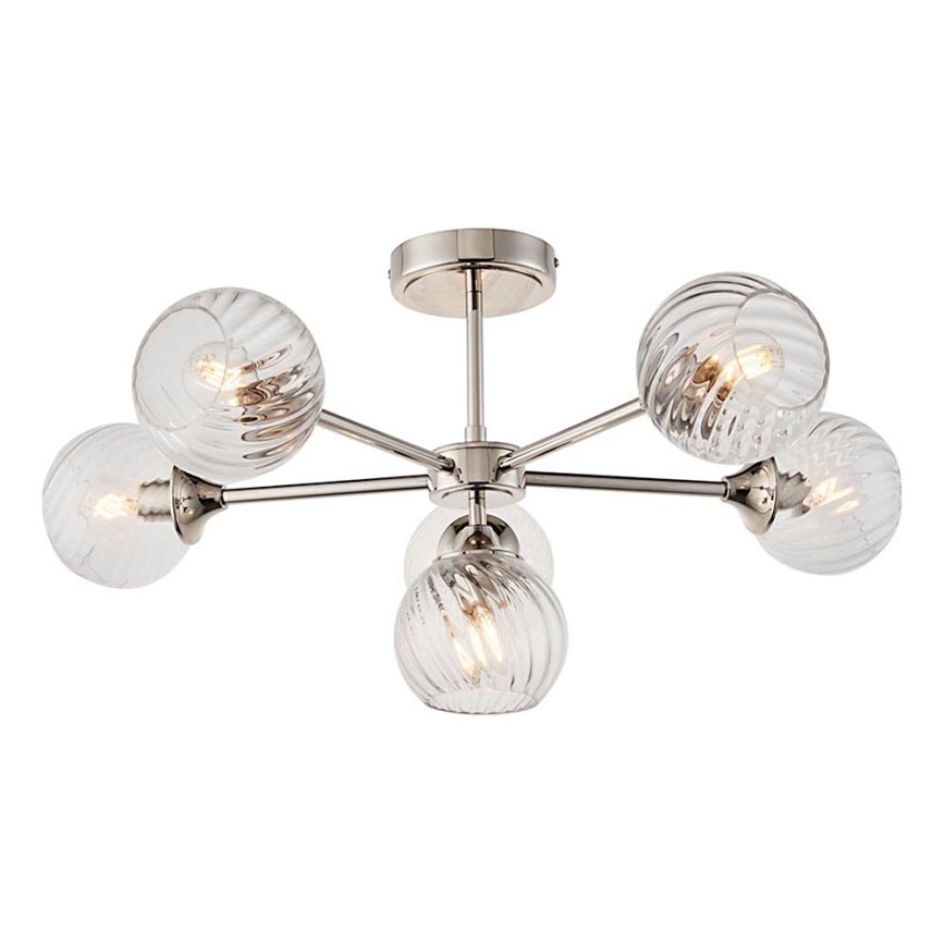 Endon 104050 - Luster na šipci ALLEGRA 6xE14/7W/230V sjajni hrom/prozirno