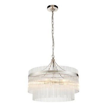 Endon 104112 - Luster na lancu MARIETTA 5xE14/7W/230V sjajni hrom/prozirno staklo