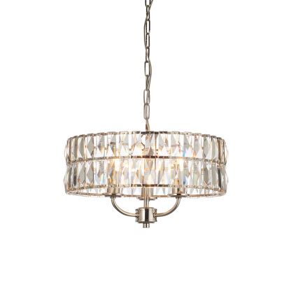 Endon 104466 - Luster na lancu CLIFTON 3xE14/6W/230V prečnik 38,5 cm sjajni hrom/prozirno staklo