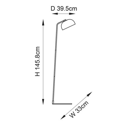 Endon 106337 - Podna lampa BRAIR 1xE27/10W/230V crna