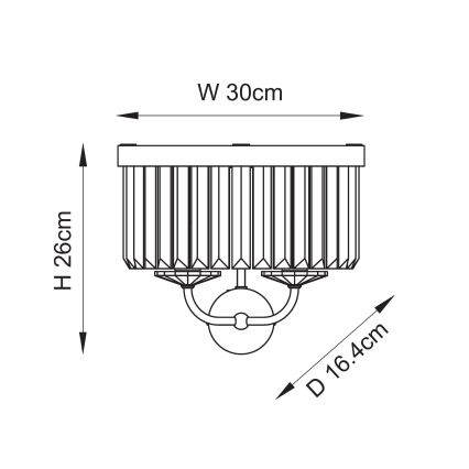 Endon 106450 - Zidno svetlo CHESTERFIELD 2xE14/6W/230V mesing