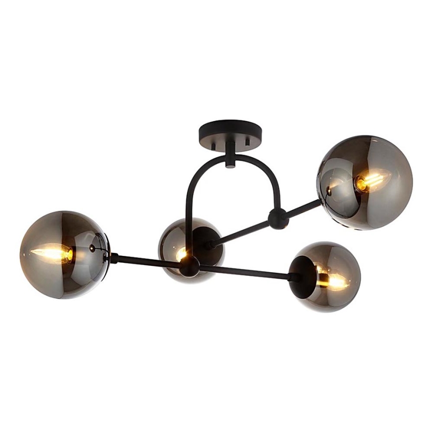 Endon 106662 - Plafonski luster ONTARIO 4xE14/7W/230V crna/zadimljena