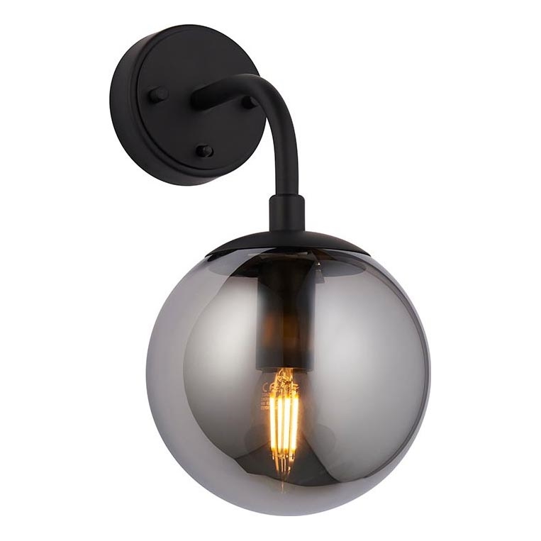 Endon 106664 - Zidna svetiljka ONTARIO 1xE14/7W/230V crna/zadimljena