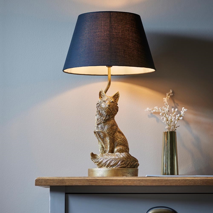 Endon 106796 - Stona lampa FOX 1xE14/6W/230V crno/mesing