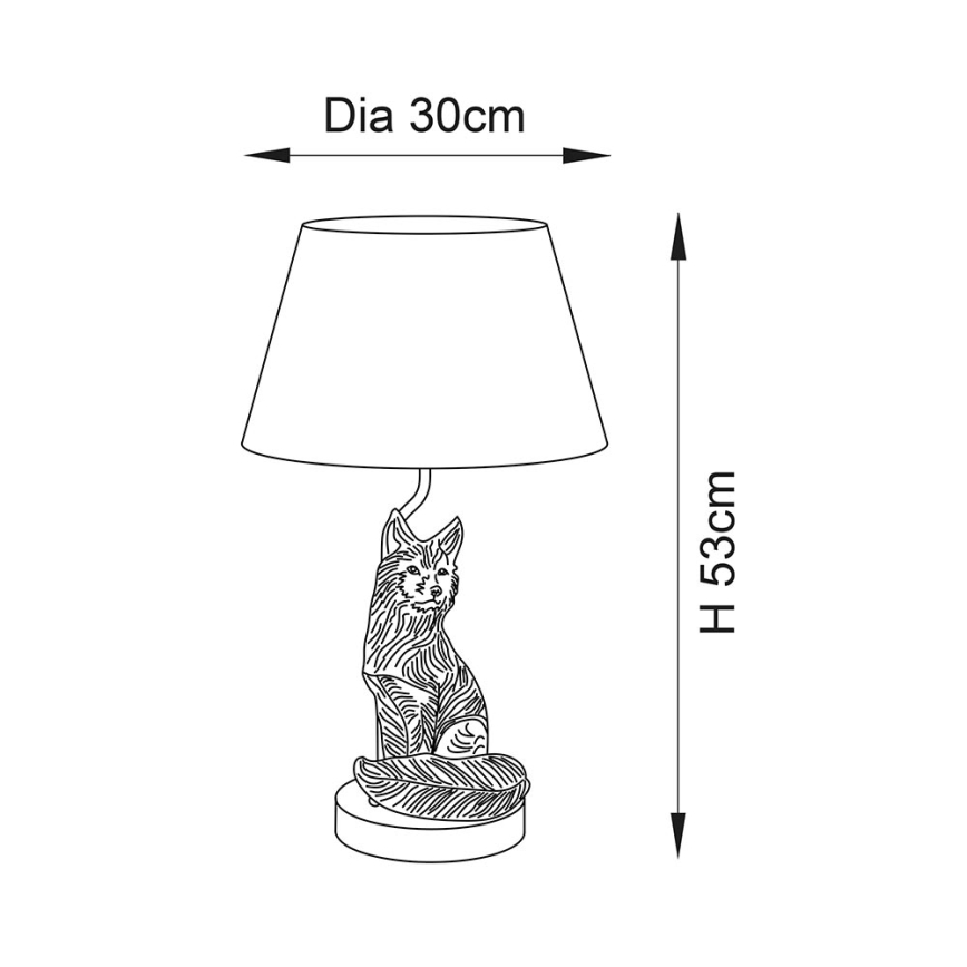 Endon 106796 - Stona lampa FOX 1xE14/6W/230V crno/mesing