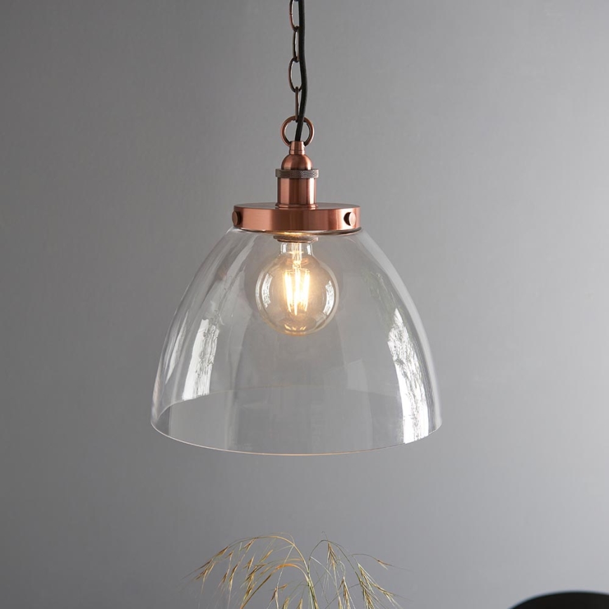 Endon 106895 - Bakarni luster na lancu HANSEN 1xE27/10W/230V