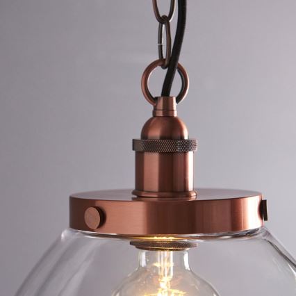 Endon 106895 - Bakarni luster na lancu HANSEN 1xE27/10W/230V