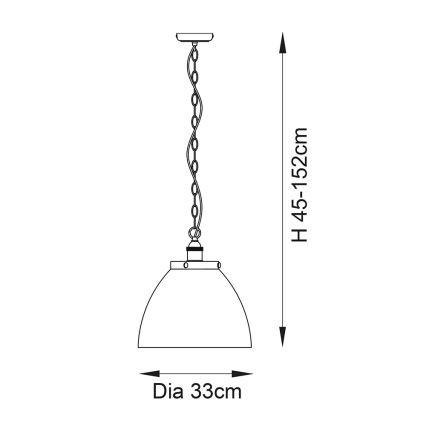 Endon 106895 - Bakarni luster na lancu HANSEN 1xE27/10W/230V