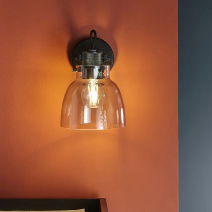 Endon 107011 - Zidno spot svetlo URBAN 1xE27/10W/230V crna/zadimljena crna