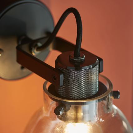 Endon 107011 - Zidno spot svetlo URBAN 1xE27/10W/230V crna/zadimljena crna