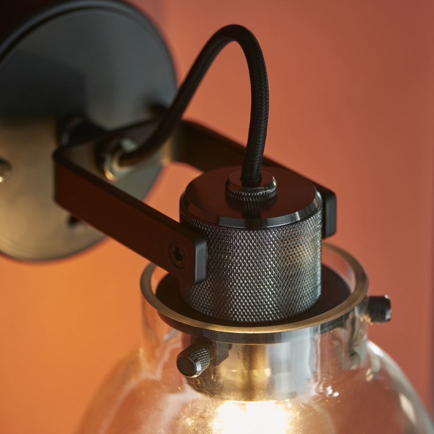 Endon 107011 - Zidno spot svetlo URBAN 1xE27/10W/230V crna/zadimljena crna