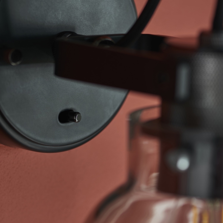 Endon 107011 - Zidno spot svetlo URBAN 1xE27/10W/230V crna/zadimljena crna