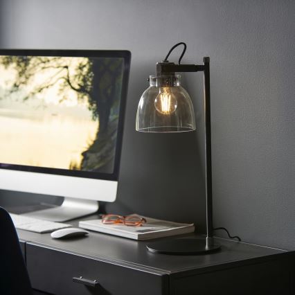 Endon 107012 - Stona lampa URBAN 1xE27/10W/230V crna/zadimljena crna