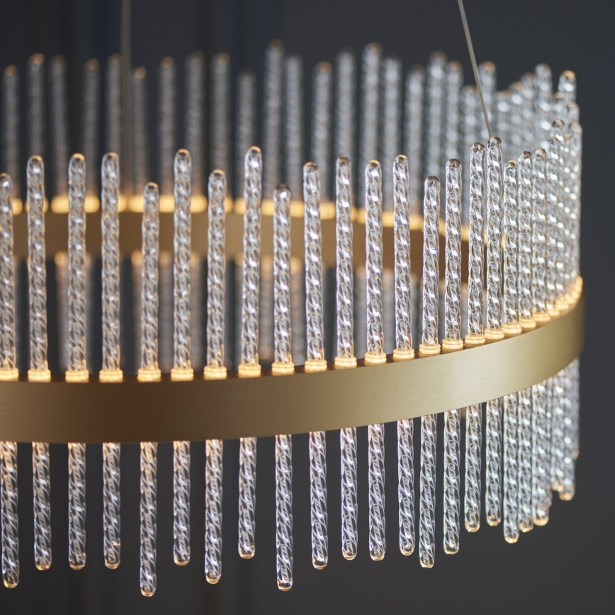 Endon 107671 - LED Prigušivi luster na sajli ADRIEL LED/41W/230V 3000K pr. 51 cm zlatna/prozirna