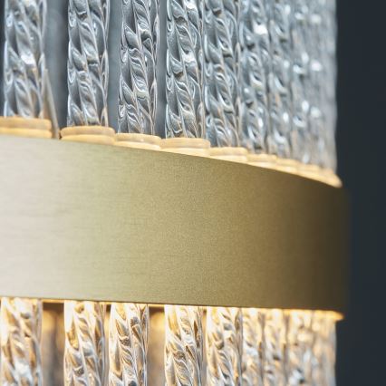 Endon 107671 - LED Prigušivi luster na sajli ADRIEL LED/41W/230V 3000K pr. 51 cm zlatna/prozirna