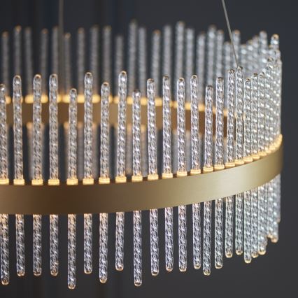 Endon 107671 - LED prigušiva luster na sajli ADRIEL LED/41W/230V 3000K preč. 51 cm zlatna/prozirna