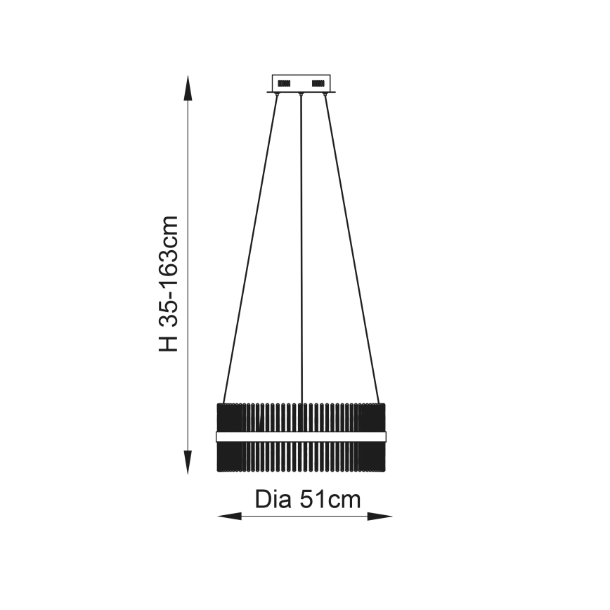 Endon 107671 - LED prigušiva luster na sajli ADRIEL LED/41W/230V 3000K preč. 51 cm zlatna/prozirna