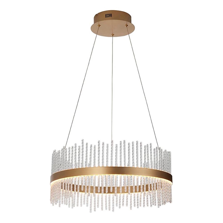 Endon 107671 - LED Prigušivi luster na sajli ADRIEL LED/41W/230V 3000K pr. 51 cm zlatna/prozirna