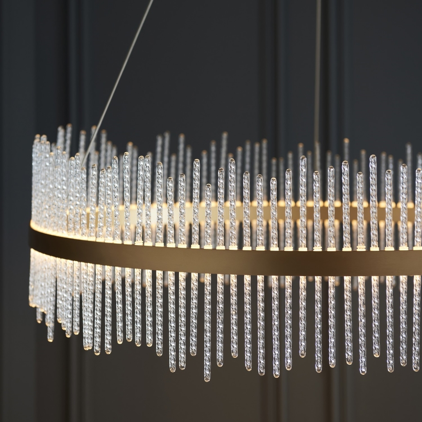 Endon 107672 - LED prigušiva luster na sajli ADRIEL LED/83W/230V 3000K prečnik 89 cm zlatna/prozirna