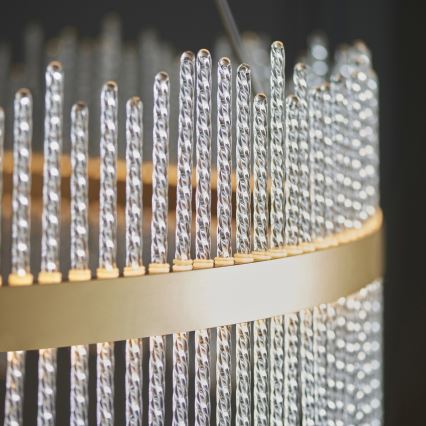 Endon 107672 - LED prigušiva luster na sajli ADRIEL LED/83W/230V 3000K prečnik 89 cm zlatna/prozirna