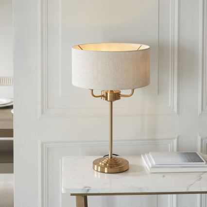 Endon 110721 - Stona lampa HIGHCLERE 3xE14/18W/230V bež/mesing