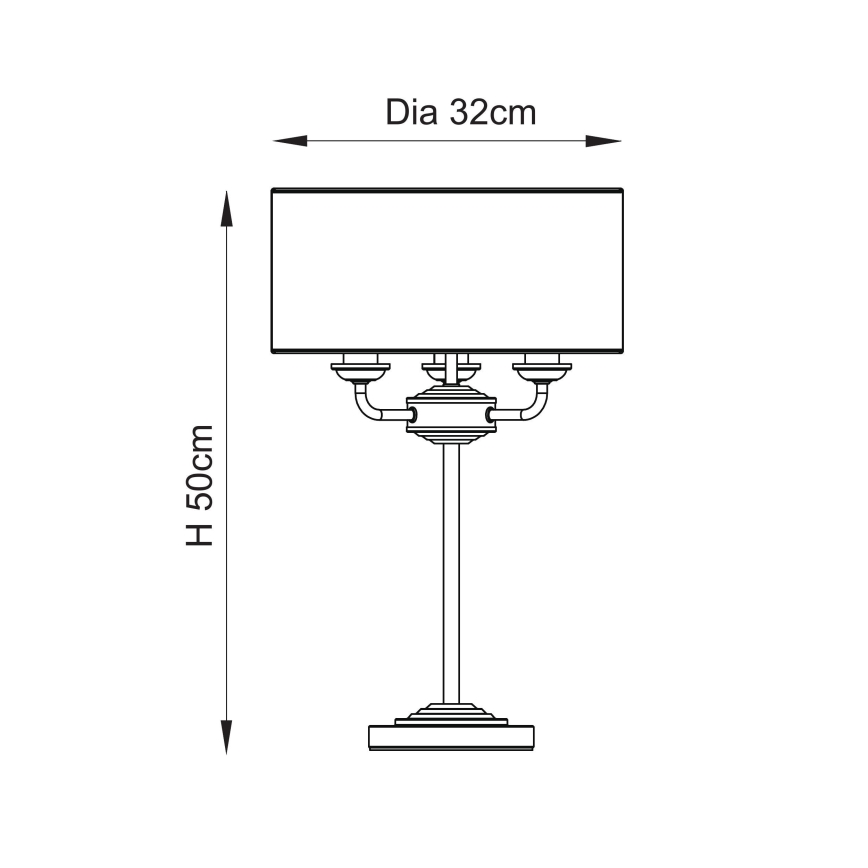 Endon 110721 - Stona lampa HIGHCLERE 3xE14/18W/230V bež/mesing