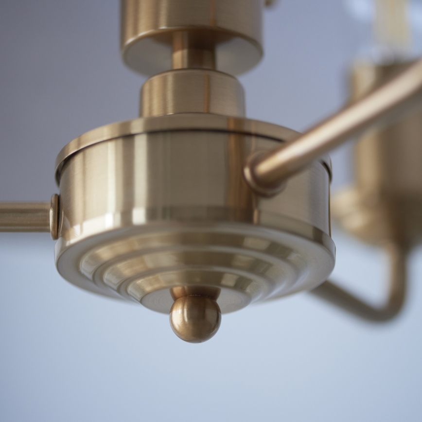 Endon 110723 - Luster na lancu HIGHCLERE 3xE14/40W/230V bež/mesing