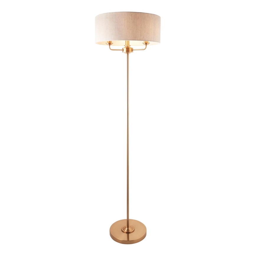 Endon 110724 - Podna lampa HIGHCLERE 1xE14/40W/230V bež/mesing preč. 47 cm
