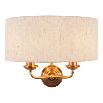 Endon 110726 - Zidna lampa HIGHCLERE 2xE14/40W/230V bež/mesing