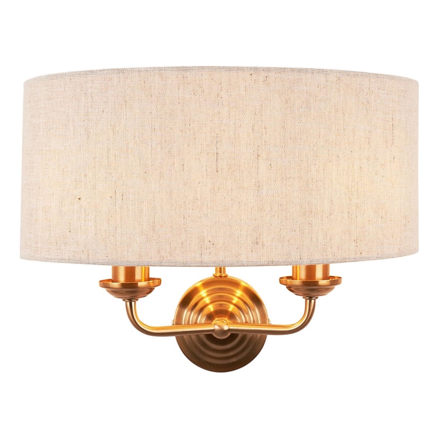 Endon 110726 - Zidna lampa HIGHCLERE 2xE14/40W/230V bež/mesing