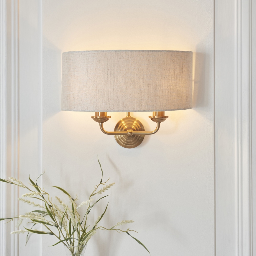 Endon 110726 - Zidna lampa HIGHCLERE 2xE14/40W/230V bež/mesing