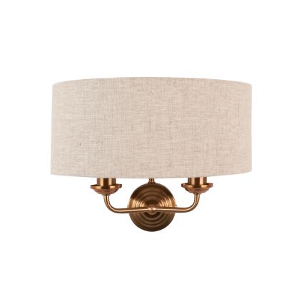 Endon 110726 - Zidna lampa HIGHCLERE 2xE14/40W/230V bež/mesing