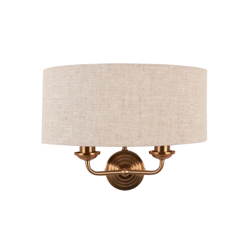 Endon 110726 - Zidna lampa HIGHCLERE 2xE14/40W/230V bež/mesing
