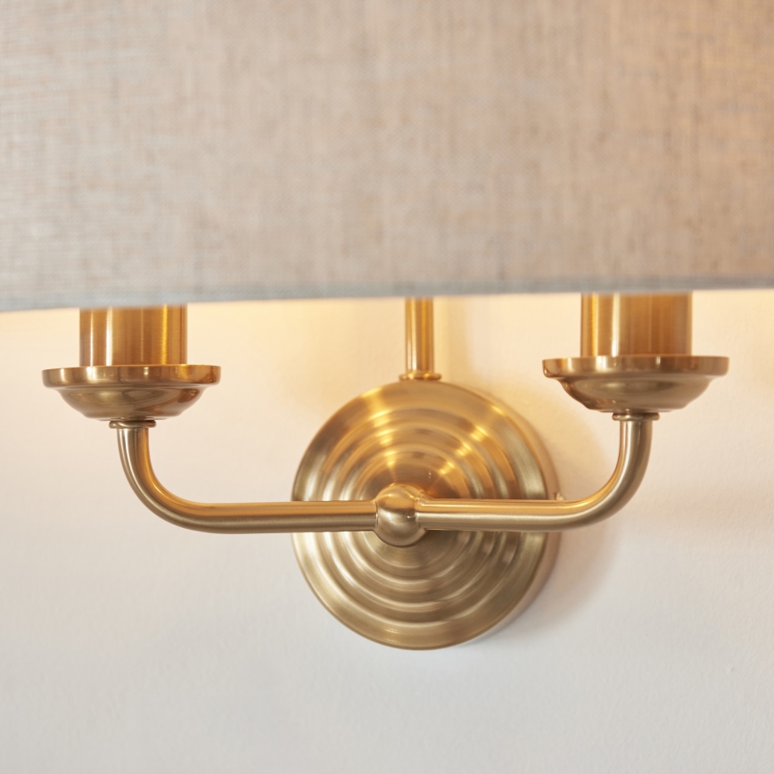 Endon 110726 - Zidna lampa HIGHCLERE 2xE14/40W/230V bež/mesing